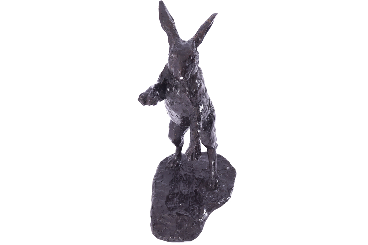 BRONZE STUDY OF A STANDING HARE 67 cm. high