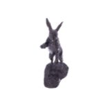 BRONZE STUDY OF A STANDING HARE 67 cm. high