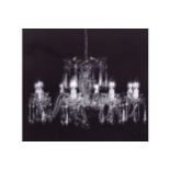 EIGHT BRANCH WATERFORD CRYSTAL CHANDELIER
