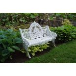 CAST IRON GARDEN SEAT BY PIERCE OF WEXFORD 150 cm. wide