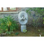 EASTERN ISLAND STONE SCULPTURE Abstract subject 110 cm. high; 50 cm. wide