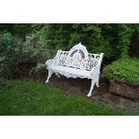 CAST IRON GARDEN SEAT BY PIERCE OF WEXFORD 150 cm. wide