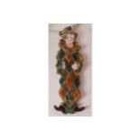 LICINO PORTUGUESE MAJOLICA HARLEQUIN WALL PLAQUE 40 cm. high