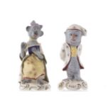 PAIR OF GERMAN ART POTTERY FIGURESProvenance: The Estate of the late Timothy Kiely, Michael St.,