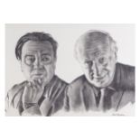 PAT PHELANPortrait of Michael Mac Liamoir and Hilton Edwards Charcoal48 x 66 cm.