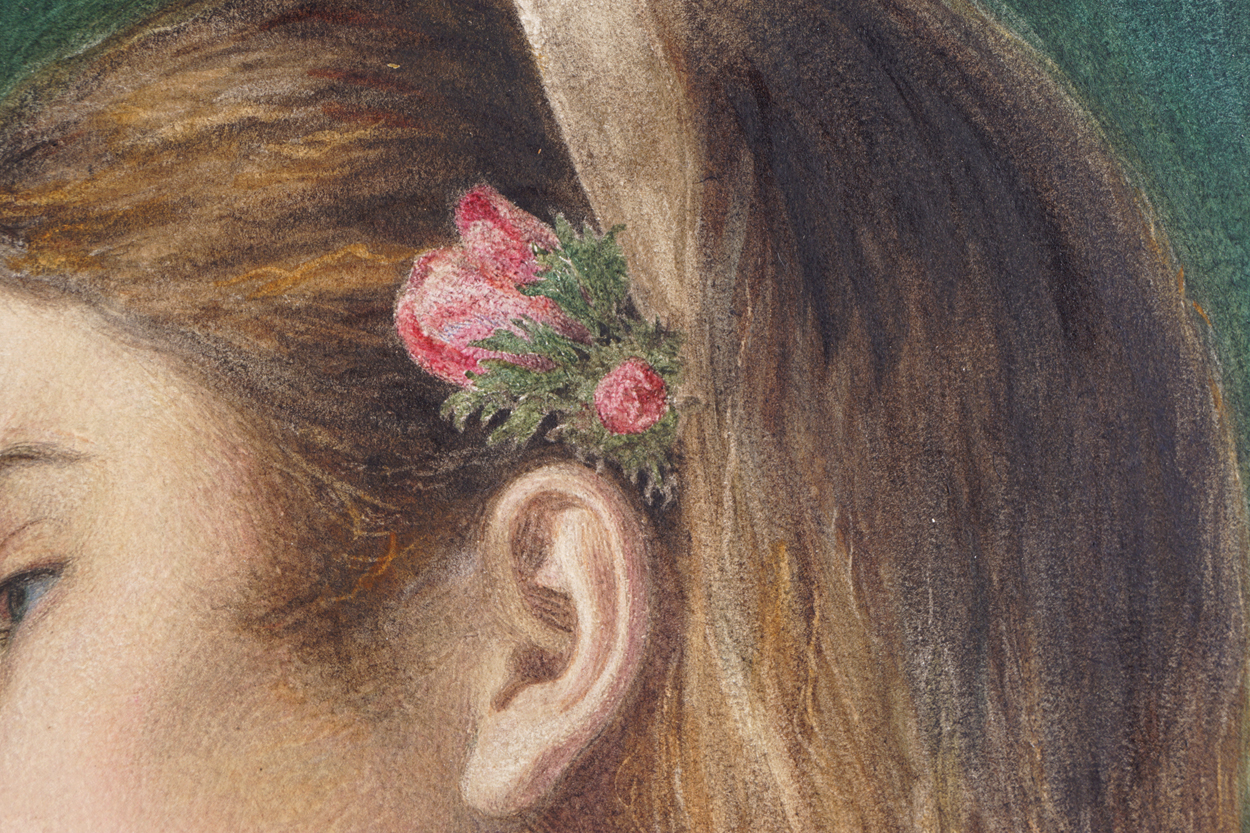 EDWARD CLIFFORD (ENGLISH, 1844-1907)Profile portrait of a young woman with a flower in her - Image 5 of 11