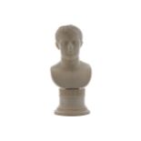 NINETEENTH-CENTURY CARARRA MARBLE BUST of a classical figure Raised on a circular sochel24 cm. high