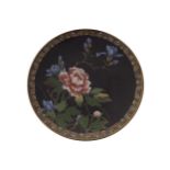 NINETEENTH-CENTURY JAPANESE CLOISONNE CHARGER OF CIRCULAR FORMthe centre field depicting a