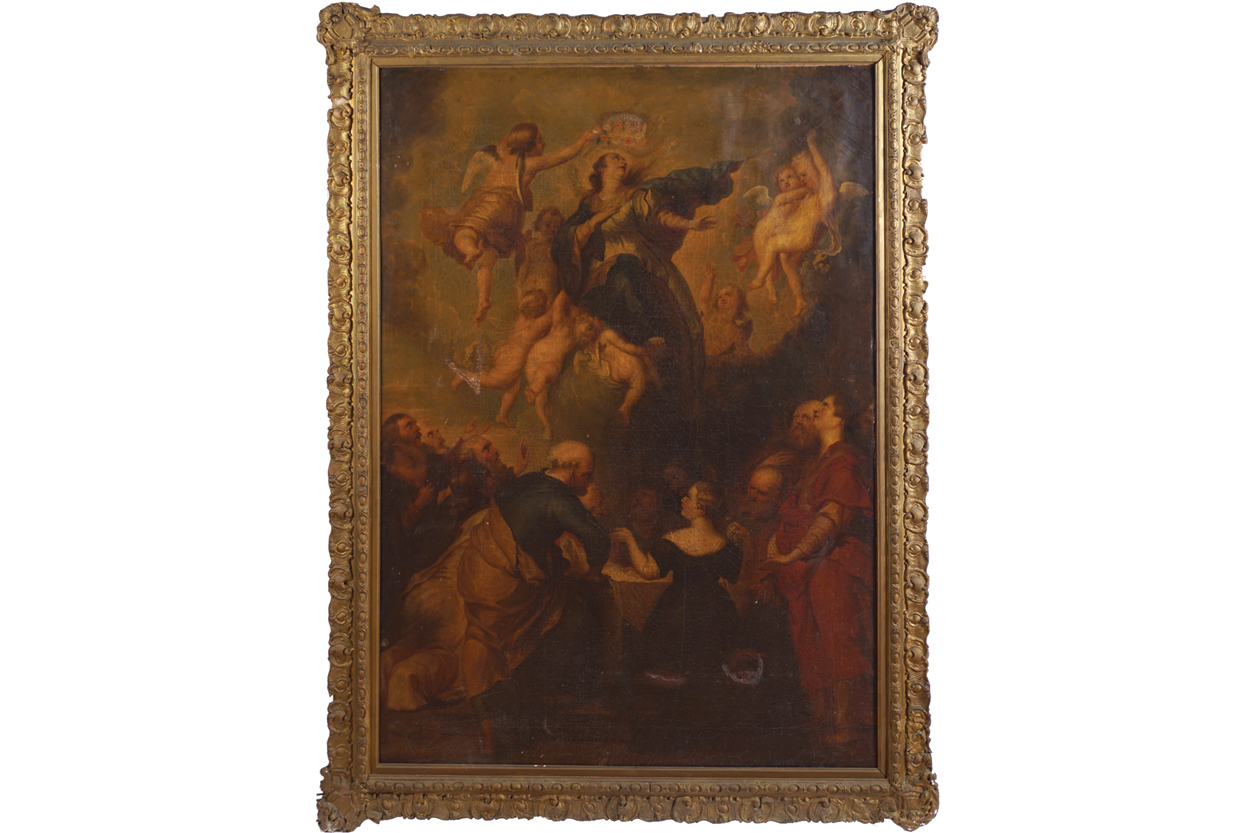 FLEMISH SCHOOL, EIGHTEENTH-CENTURYThe AssumptionOil on canvasA. Lesage, 40, Lr. Sackville Street - Image 2 of 8