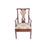 GEORGIAN MAHOGANY PROVINCIAL ELBOW CHAIRProvenance: The Estate of the late Josephine Beamish,