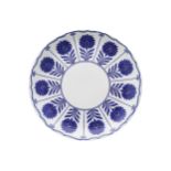 NINETEENTH-CENTURY BLUE AND WHITE PLATE with sunflower decorationProvenance: The Estate of the