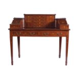 NINETEENTH-CENTURY SATINWOOD AND MARQUETRY CARLTON HOUSE DESK, CIRCA 1890the tooled leather