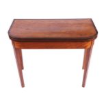 GEORGE III PERIOD SATINWOOD AND ROSEWOOD CROSSBANDED CARD TABLE, CIRCA 1800the rectangular shaped