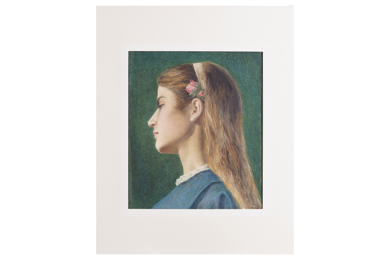 EDWARD CLIFFORD (ENGLISH, 1844-1907)Profile portrait of a young woman with a flower in her - Image 7 of 11