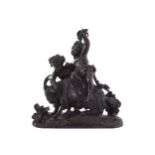 CLAUDE MICHEL CLODION (1738-1814)Cherubs on a goatSigned nineteenth-century bronze42 cm. high; 38