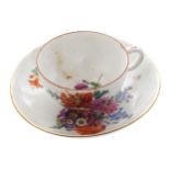 MEISSEN CABINET CUP AND SAUCERdecorated with flowers on a white groundProvenance: The Estate of