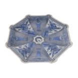 CHINESE BLUE AND WHITE CHARGERof circular serpentine form with segmented cartouche, six character