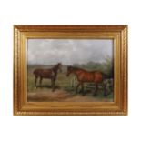 ALFRED WILLIAM STRUTT (1856-1924)Carol and confidence Oil on canvas in original frame66 x 89 cm.