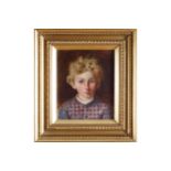 FLORENCE M., EARLY TWENTIETH-CENTURYStudy of a young girlOil on canvasSigned upper-rightEnclosed