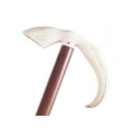 NINETEENTH-CENTURY WALKING STICKwith ivory tusk handle91 cm. long
