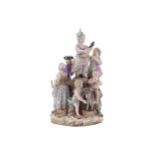 LARGE NINETEENTH-CENTURY MEISSEN GROUPMusicians and cherubs and a goatProvenance: The Estate of