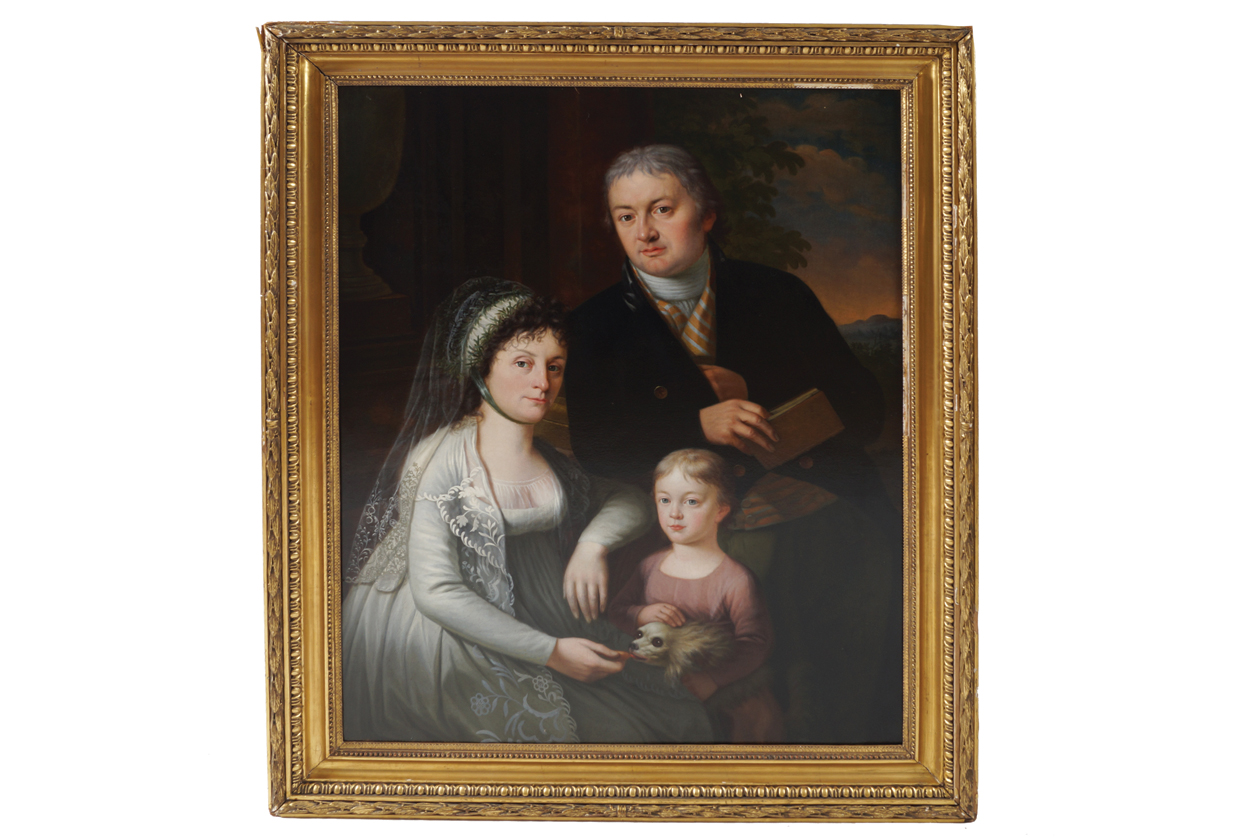 JOHANN BAPTIST HOECHLE (SWISS, 1754-1832)Swiss family group portrait Oil on canvas (See photographic - Image 3 of 8