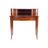 EDWARDIAN MAHOGANY AND MARQUETRY LADIES WRITING DESK, CIRCA 1900the serpentine fronted top below a