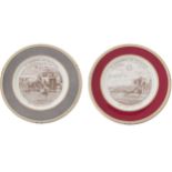 TWO CARVERSWALL COMMEMORATIVE RACING PLATES1779-1778 Derby 1780-1779Provenance: The Estate of the