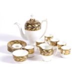 SET OF COALPORT CHINA Comprising: 7 coffee cups, 7 saucers, coffee pot, cream jug and sugar bowl