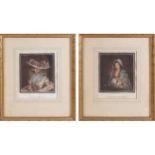 AFTER J. HOPPNERMrs Benwell Salad girl Each a stipple engraving Enclosed in a moulded gilt frame