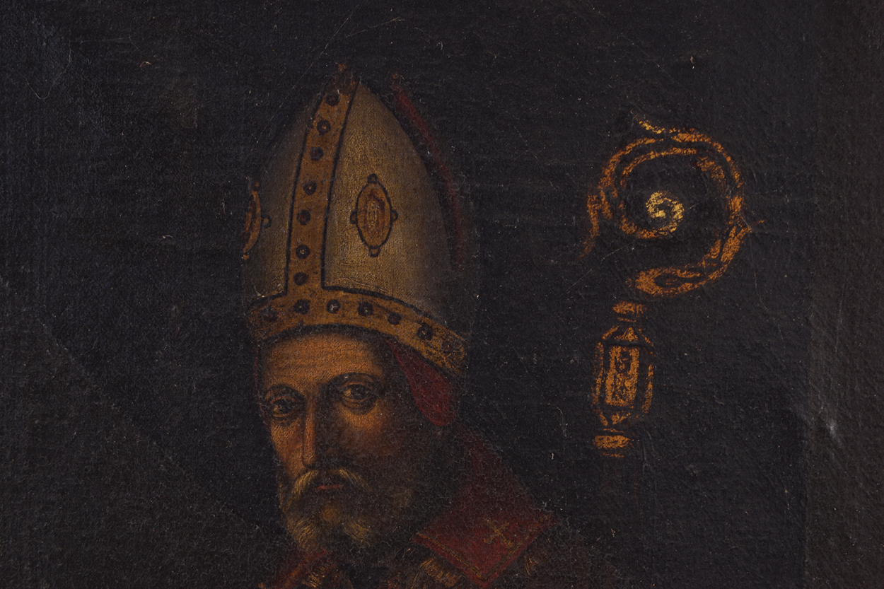 FLEMISH SCHOOL, SEVENTEENTH-CENTURYBishop blessing a noblemanOil on canvasEnclosed in a gilt - Image 4 of 9