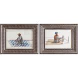 PAIR OF MICRO-MOSAIC FRAMED WATERCOLOURSNineteenth-century17 x 12 cm. (2)