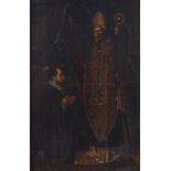 FLEMISH SCHOOL, SEVENTEENTH-CENTURYBishop blessing a noblemanOil on canvasEnclosed in a gilt