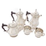 FIVE PIECE SILVER TEA, COFFEE AND CHOCOLATE SERVICEBirmingham 1968