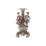 SITZENDORF FIGURE STEMMED CANDLESTICK28 cm. high; 14 cm. wide