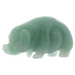 CHINESE JADE PIGLET2.5 cm. high; 5 cm. wide