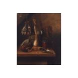 ATTRIBUTED TO BENJAMIN BLAKEStill life of dead game on a table Oil on panel 17.5 x 14.5 cm.