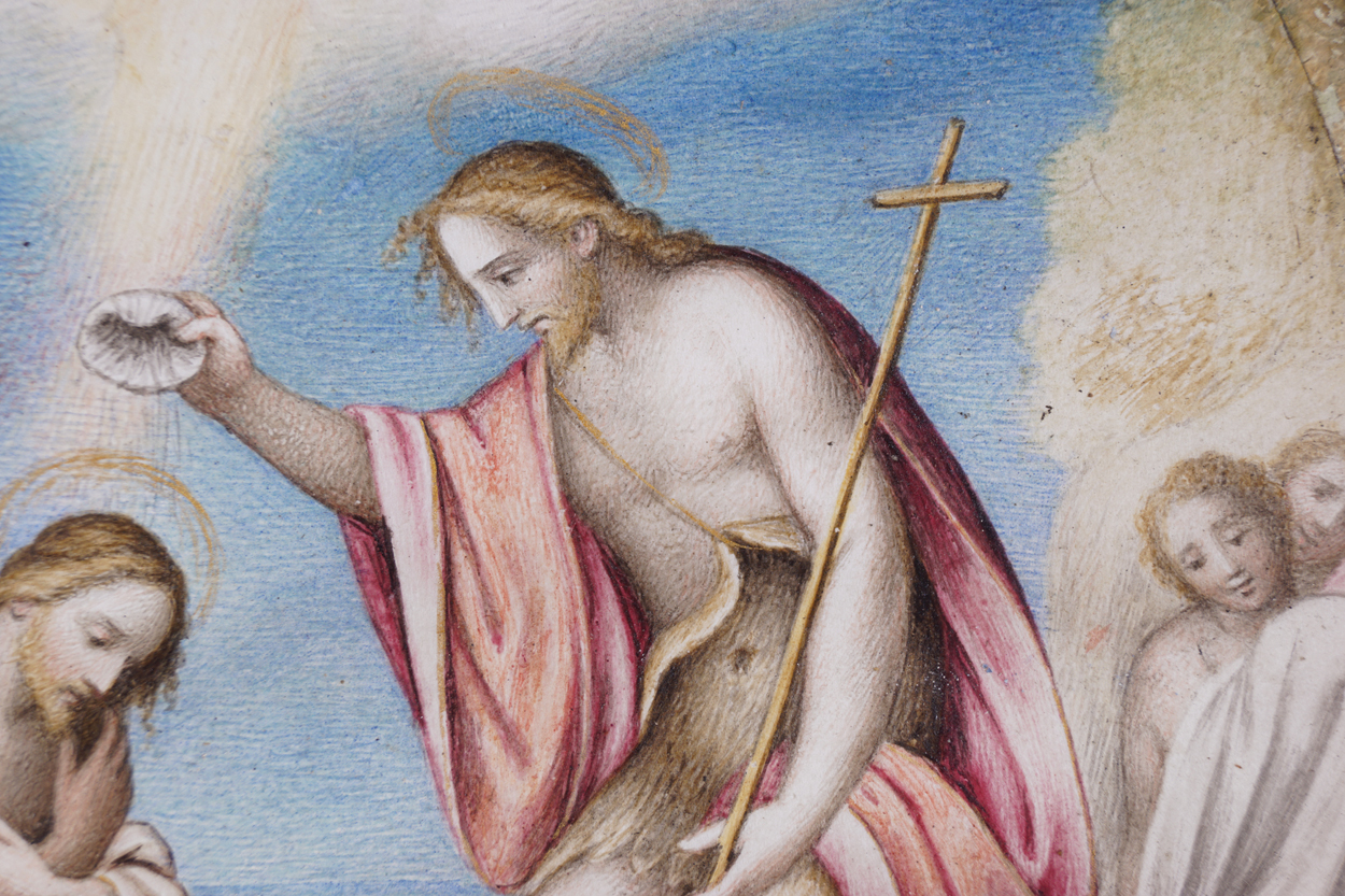 ITALIAN SCHOOL, SEVENTEENTH-CENTURYBaptism of ChristPencil and watercolourContained within a fine - Image 6 of 10