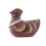 CLOISSONE SNUFF BOX IN FORM OF HEN5 cm. high; 6 cm. wide