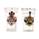 PAIR OF EARLY CEREMONIAL GLASSESinscribed ‘Ernftvon’, dated 159411 cm. high (2)