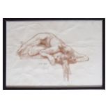 CONTINENTAL SCHOOLReclining nude Charcoal Signed and dated ‘6-9-93’Provenance: The Estate of the