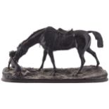 NINETEENTH-CENTURY FRENCH SCHOOLHorse and dogSigned bronze sculpture24 cm. high; 48 cm. wide