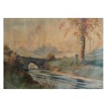 DOUGLAS ALEXANDER (1871-1945)Old Bridge, Borris, Co. Carlow Oil on canvas21.5 x 30.5 cm.
