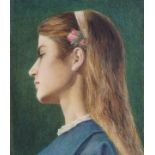 EDWARD CLIFFORD (ENGLISH, 1844-1907)Profile portrait of a young woman with a flower in her