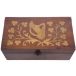 NINETEENTH-CENTURY KILLARNEY ARBUTUS AND MARQUETRY JEWELLERY BOX8 cm. high; 20 cm. wide; 11 cm.