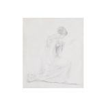 IRISH SCHOOL EIGHTEENTH-CENTURYPortrait of a lady kneeling Pencil sketch Combridge Fine Arts label