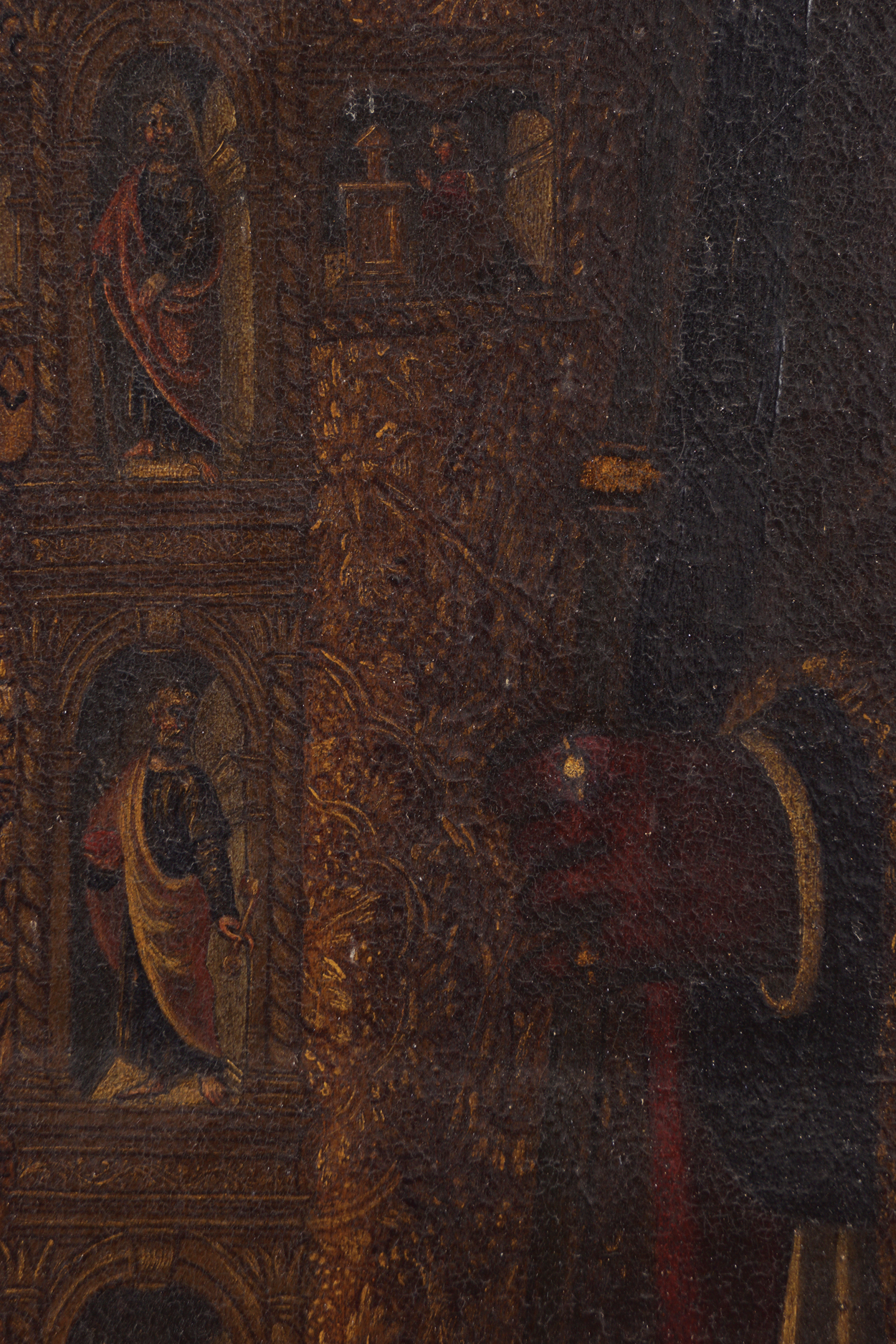 FLEMISH SCHOOL, SEVENTEENTH-CENTURYBishop blessing a noblemanOil on canvasEnclosed in a gilt - Image 9 of 9