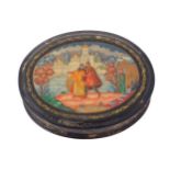 PAIR OF HAND PAINTED RUSSIAN LACQUERED BOXES13 cm. high; 10 cm. wide; and 11 cm. high; 9 cm. wide (