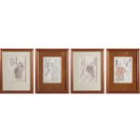 SET OF FOUR JAPANESE PRINTS Katsukawa Shunsho (1726-1792) ‘ 100 famous poets and their poems,