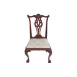 IRISH EIGHTEENTH-CENTURY PERIOD MAHOGANY SIDE CHAIRthe serpentine scallop centred crest rail,